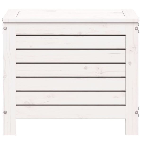 Градинска табуретка, бяла, 62x31,5x52 см, бор масив