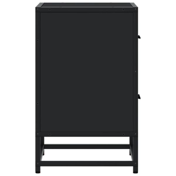Нощно шкафче, черно, 40x31x50 см, инженерно дърво