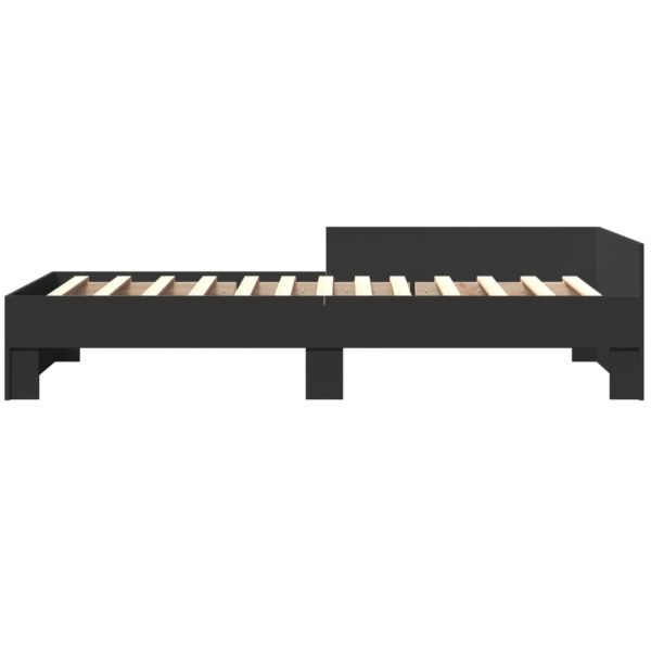 Рамка за легло, черна, 90x200 см, масивно дърво