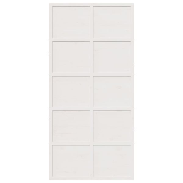 Плъзгаща се врата бяла 100x208 см масивно борово дърво