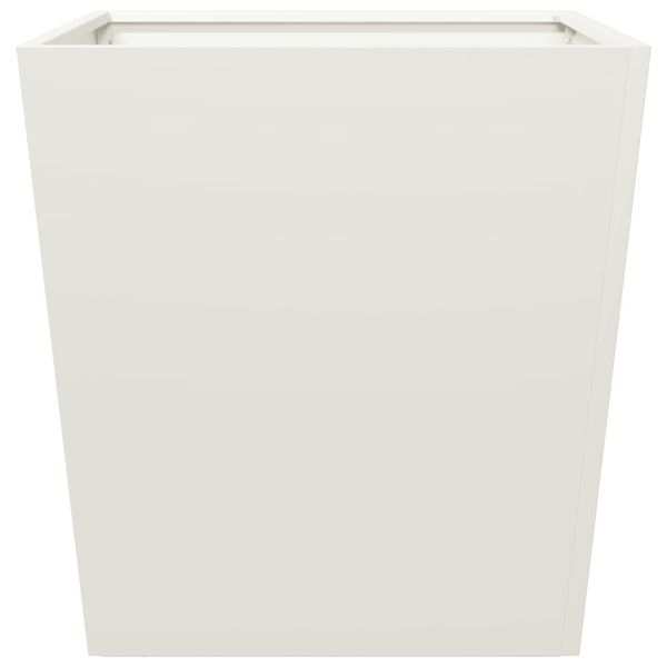 Градинска кашпа, бял, 50x50x50 см, стомана