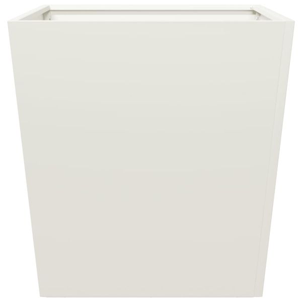 Градинска кашпа, бял, 50x50x50 см, стомана