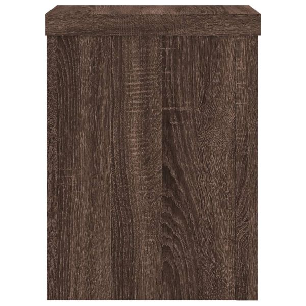 Стойки за растения 2 бр кафяв дъб 15x15x20 см инженерно дърво