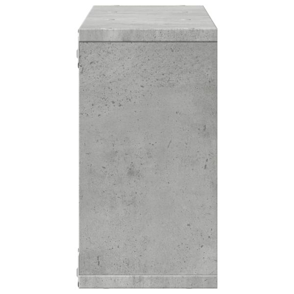 Стенен шкаф, 100x16x30 см, бетонно сив, инженерно дърво