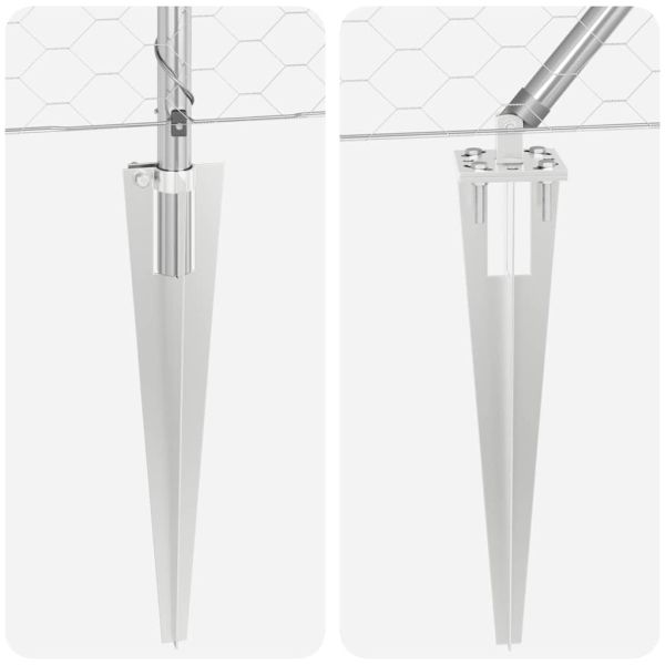 Стълб за ограда. Сребрист 50 x 0,6 м (50 мм мрежа) Стомана