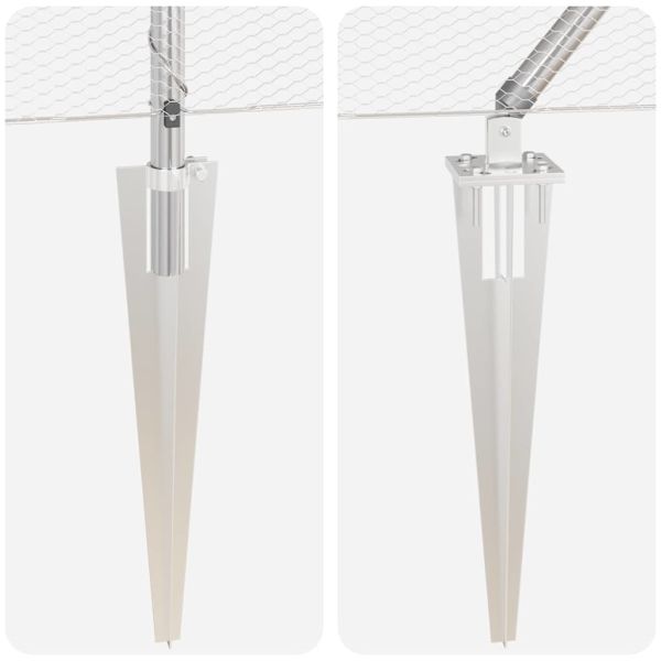 Стълб за ограда. Сребрист 50 x 0,8 м (13 мм мрежа) Стомана