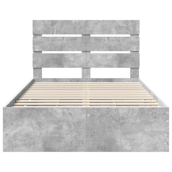 Рамка за легло Циментено сиво 120 x 200 cm Инженерна дървесина