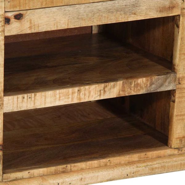 Пейка с чекмедже Кафяво 110 x 35 x 50 см Груб манго