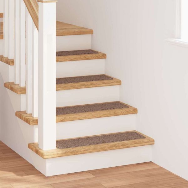 Килимчета против подхлъзване за стълби 15 pcs Кафяво 75 x 20 cm