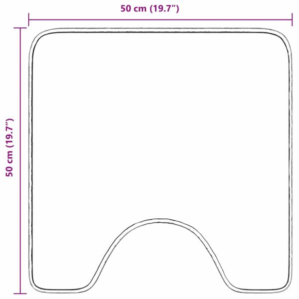 Нескользяща постелка за баня с изрезка за тоалет Сив 50 x 50 cm
