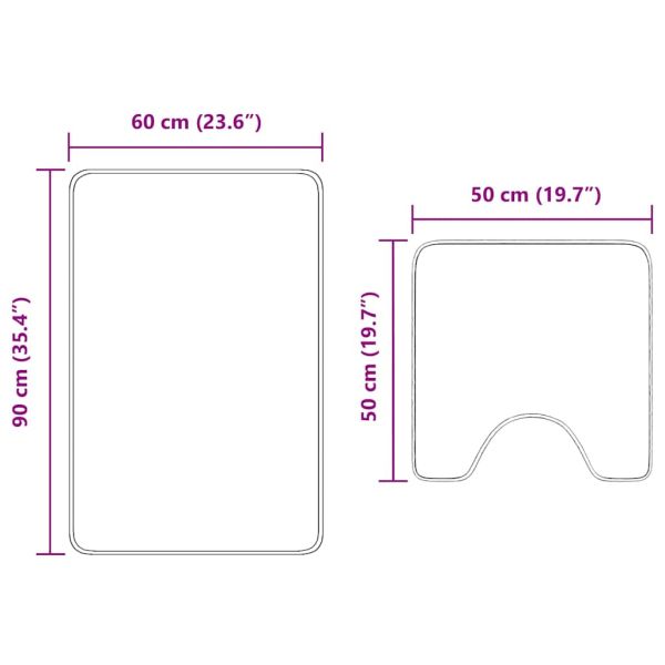 Комплект антислип килими за баня 2 pcs Червено ПП