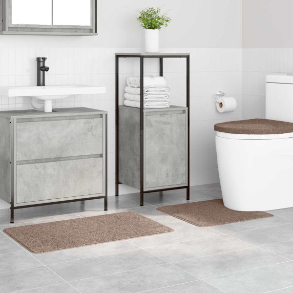 Комплект антислип килими за баня 3 pcs Кафяво ПП