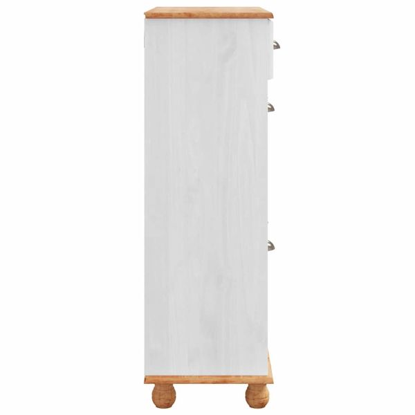 Шкаф за обувки ASKIM Бяло 85 x 35 x 108 см Солидно борово дърво