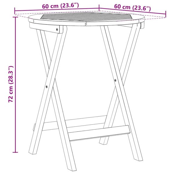 Градинска маса Естествен 60 x 60 x 72 cm Солидно акациево дърво