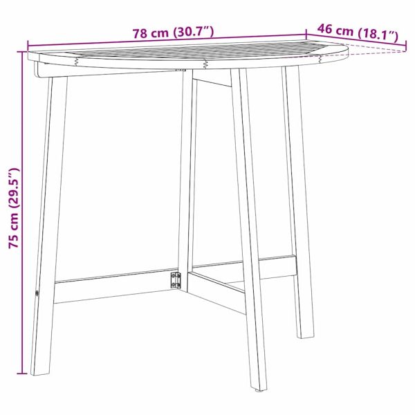 Градинска маса Кафяво 78 x 46 x 75 см Солидно акациево дърво