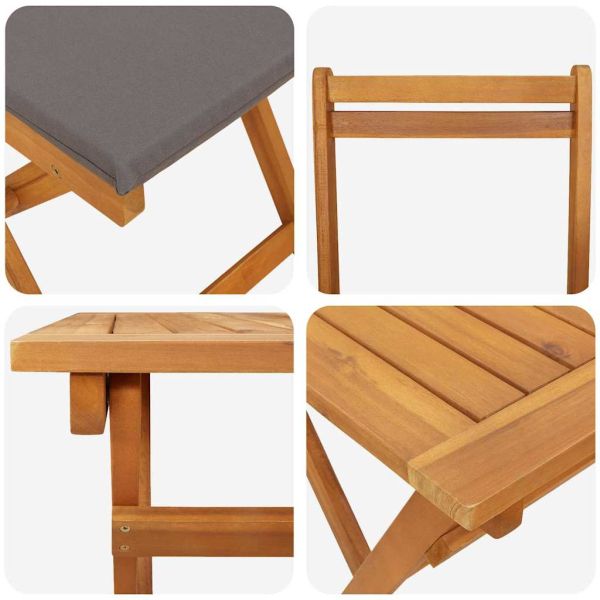 Бистро комплект 5 pcs Натурален маслен Солидно акациево дърво