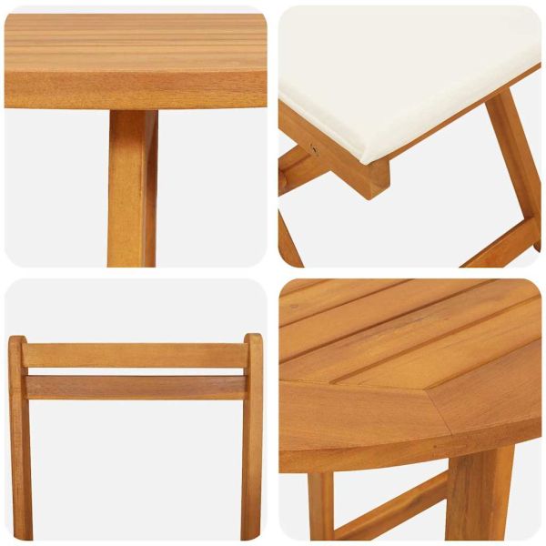 Бистро комплект 3 pcs Натурален маслен Солидно акациево дърво