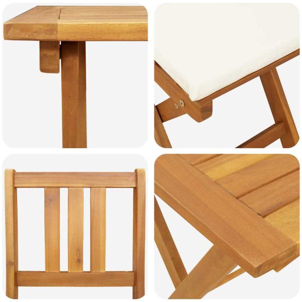 Бистро комплект 3 pcs Натурален маслен Солидно акациево дърво