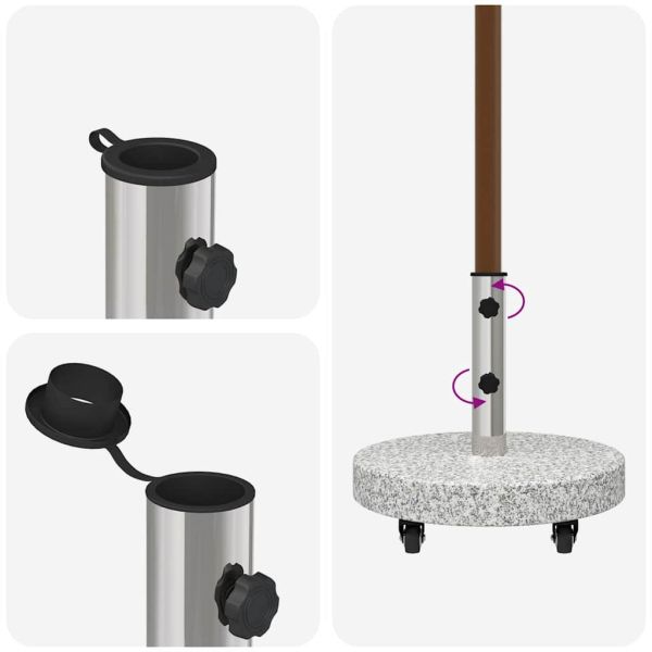 Основа за чадър Сив 45 x 45 x 45 cm Гранит и Неръждаема Стомана