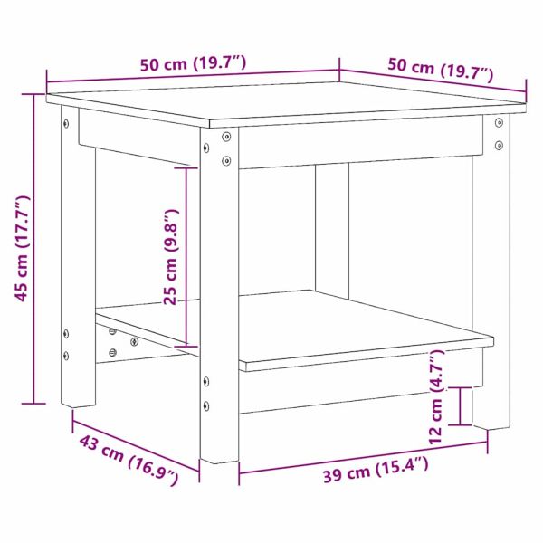 Масичка за кафе Восъчнокафяв 50 x 50 x 45 cm Борово дърво масив