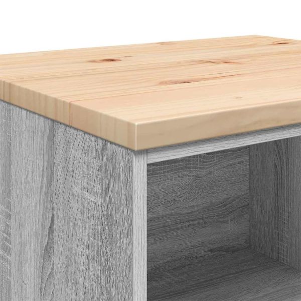 Гаражен шкаф за съхранение, сив сонома, 60x51x85 см, бор масив