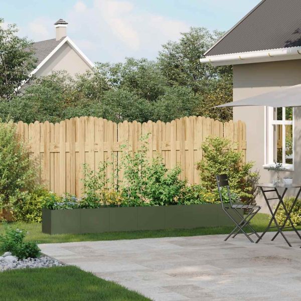 Кашпа, маслиненозелена, 280x40x40 см, студеновалцувана стомана