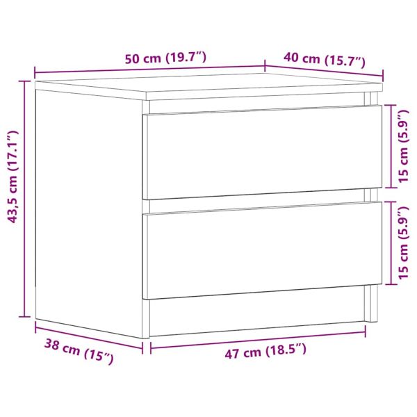 Нощен шкаф Черния дъб 50 x 40 x 43,5 см Инженерно дърво