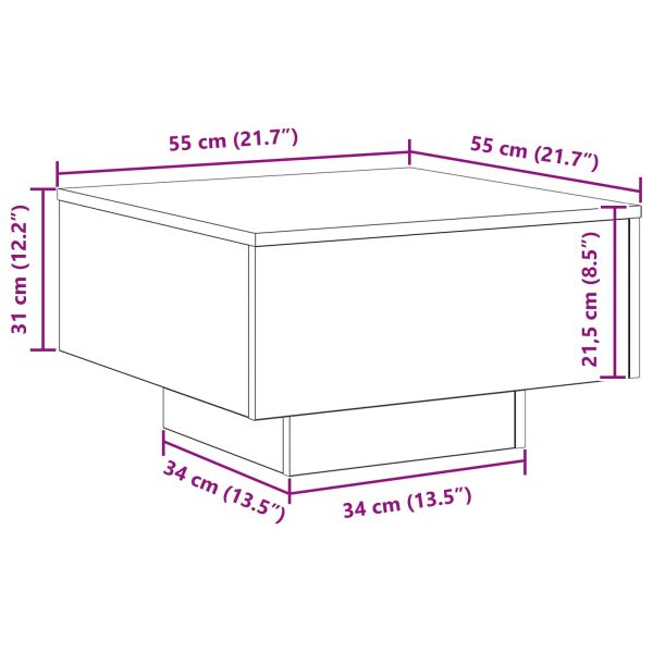 Масичка за кафе Черния дъб 55 x 55 x 31 см Инженерно дърво