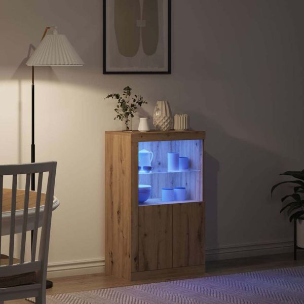 LED конзолна маса Дъб 60,5 x 37 x 100 см Инженерно дърво