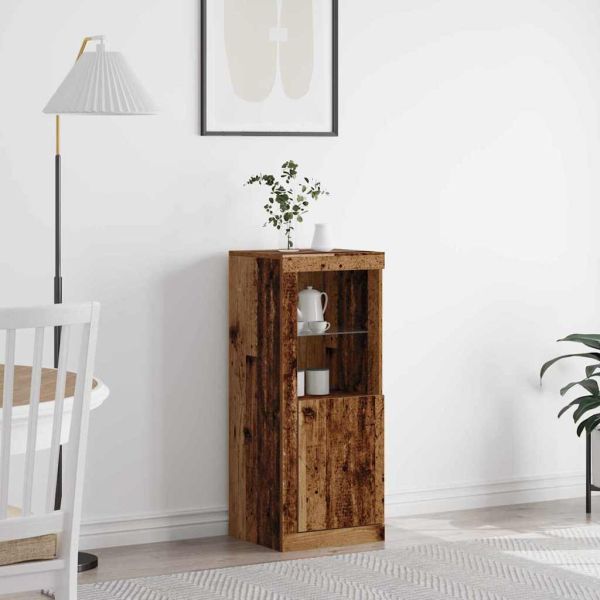 LED конзолна маса Кафяво 41 x 37 x 100 см Инженерно дърво