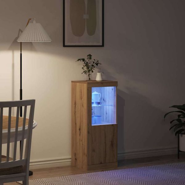 LED конзолна маса Кафяво 41 x 37 x 100 см Инженерно дърво