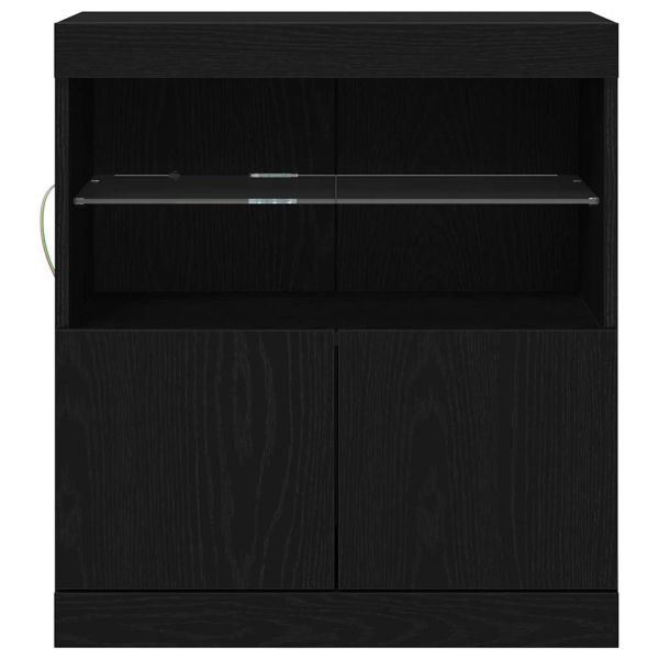 LED конзолна маса Черно 60,5 x 37 x 67 см Инженерно дърво