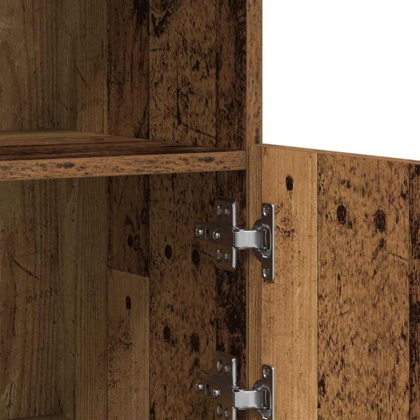 LED конзолна маса Кафяво 81 x 37 x 66,5 см Инженерно дърво