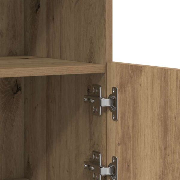 LED конзолна маса Кафяво 81 x 37 x 66,5 см Инженерно дърво