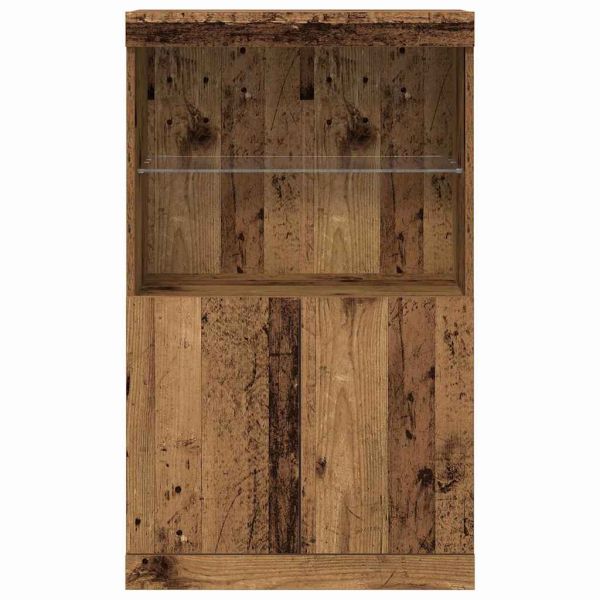 LED конзолна маса Кафяво 60 x 37 x 100 см Инженерно дърво