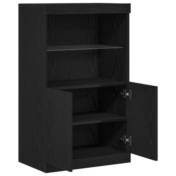 LED конзолна маса Черно 60 x 37 x 100 см Инженерно дърво