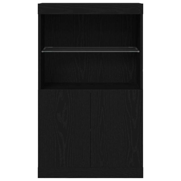 LED конзолна маса Черно 60 x 37 x 100 см Инженерно дърво