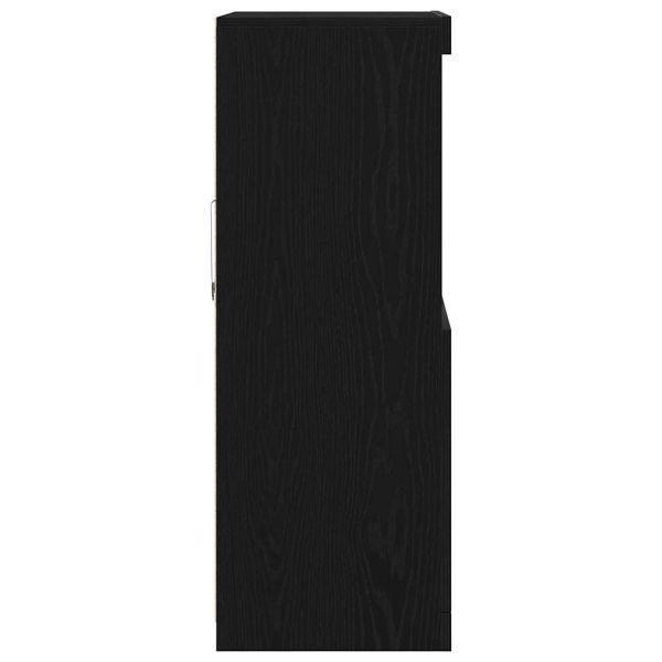 LED конзолна маса Черно 60 x 37 x 100 см Инженерно дърво