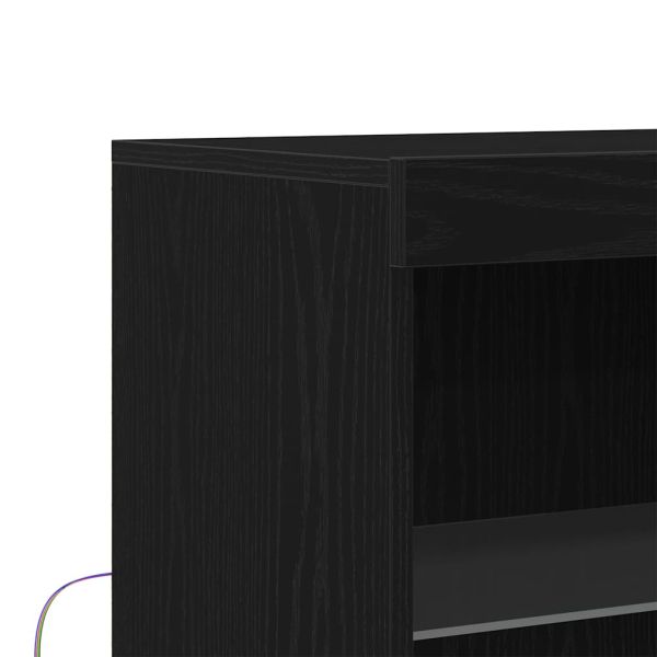 LED конзолна маса Черно 60 x 37 x 100 см Инженерно дърво