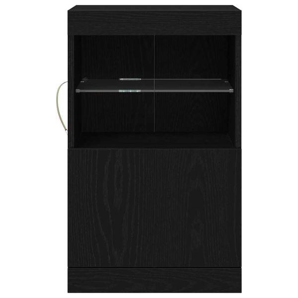 LED конзолна маса Черния дъб 41 x 37 x 67 см Инженерно дърво