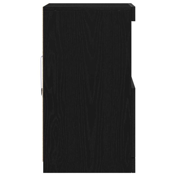 LED конзолна маса Черния дъб 41 x 37 x 67 см Инженерно дърво