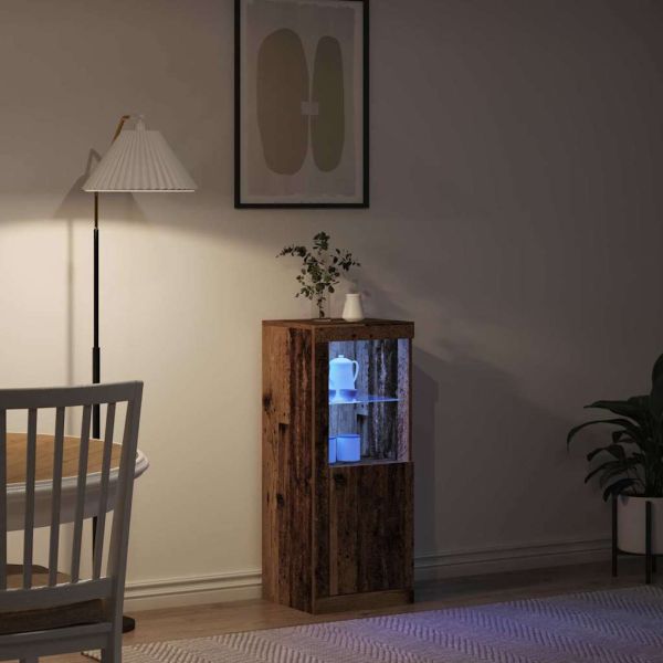 LED конзолна маса Старо дърво 41 x 37 x 100 см Инженерно дърво