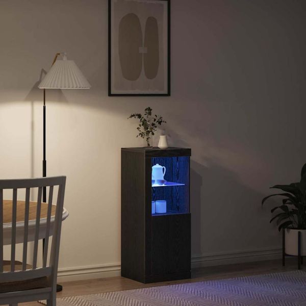 LED конзолна маса Черния дъб 41 x 37 x 100 см Инженерно дърво