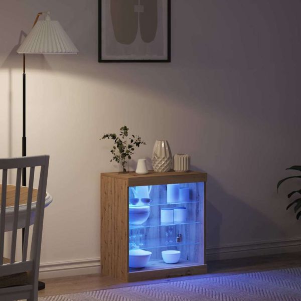 LED конзолна маса Дъб 60,5 x 37 x 67 см Инженерно дърво