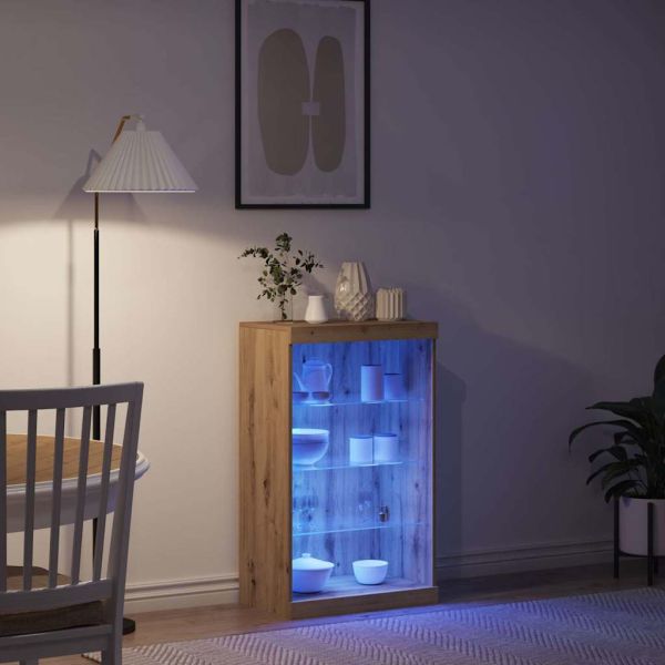 LED конзолна маса Дъб 60,5 x 37 x 100 см Инженерно дърво