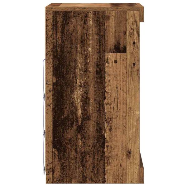 LED конзолна маса Старо дърво 41 x 37 x 67 см Инженерно дърво