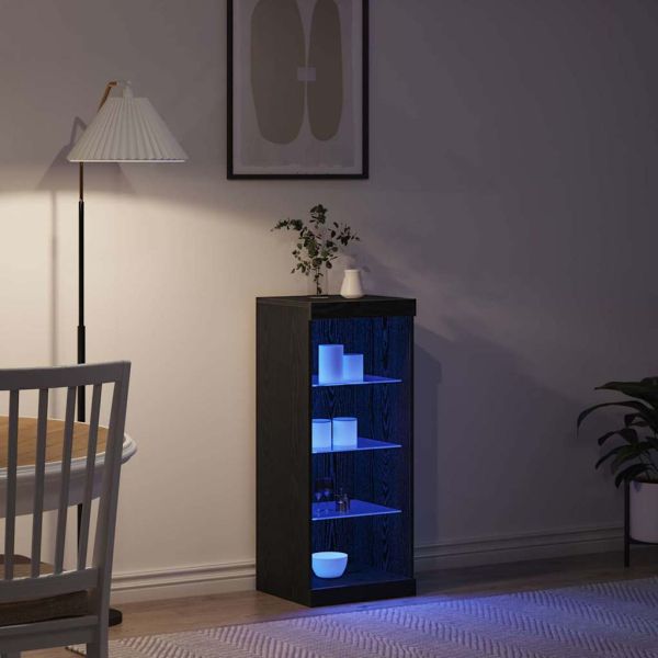 LED конзолна маса Черния дъб 41 x 37 x 100 см Инженерно дърво