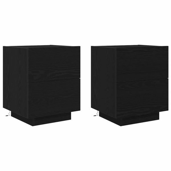 Нощен шкаф 2 pcs Черния дъб 45 x 40 x 55 см Инженерно дърво