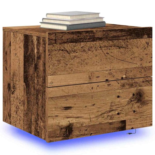 Нощен шкаф 2 pcs Старо дърво 50 x 39 x 41 cm Инженерно дърво