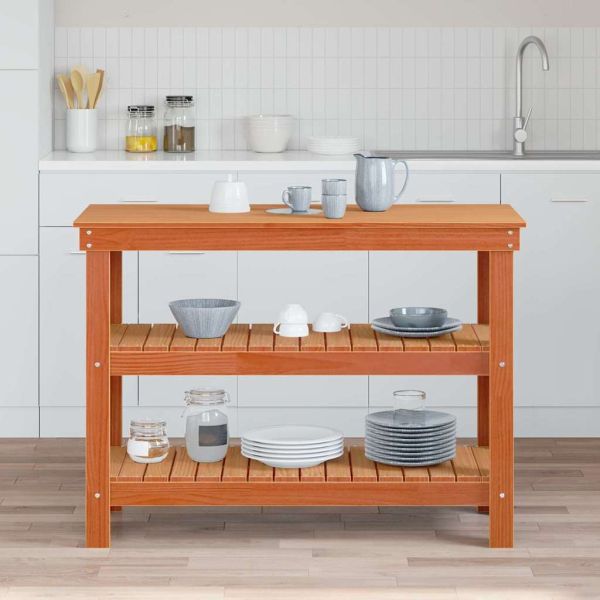 Работна маса Восъчнокафяв 110,5 x 50 x 80 cm Борово дърво масив